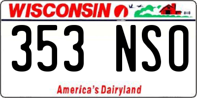 WI license plate 353NSO