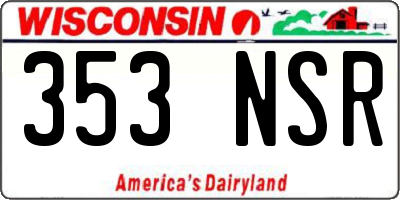 WI license plate 353NSR