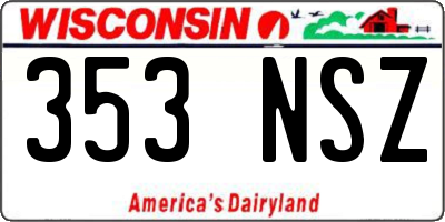 WI license plate 353NSZ