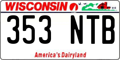WI license plate 353NTB