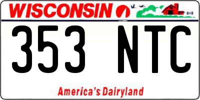 WI license plate 353NTC