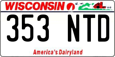 WI license plate 353NTD