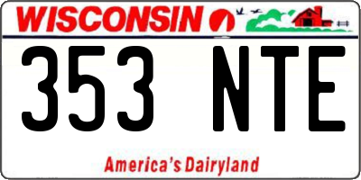 WI license plate 353NTE