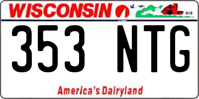 WI license plate 353NTG