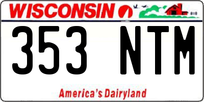 WI license plate 353NTM