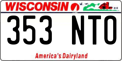 WI license plate 353NTO