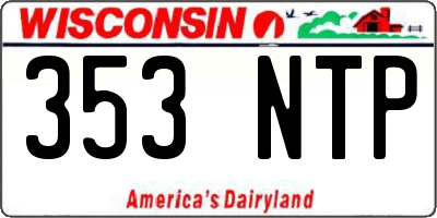 WI license plate 353NTP