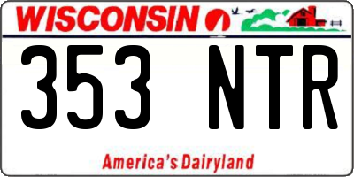 WI license plate 353NTR