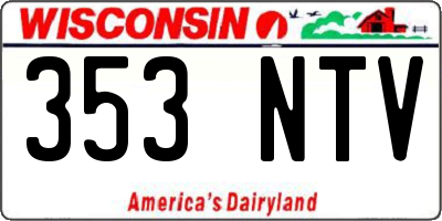 WI license plate 353NTV