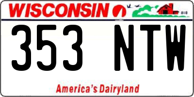WI license plate 353NTW