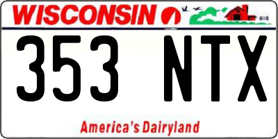 WI license plate 353NTX