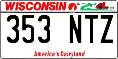 WI license plate 353NTZ