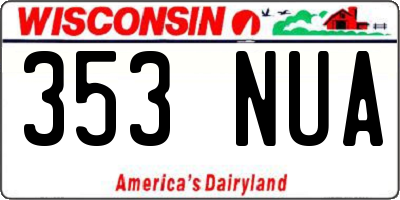 WI license plate 353NUA