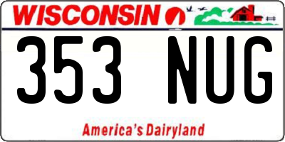 WI license plate 353NUG