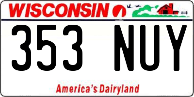 WI license plate 353NUY