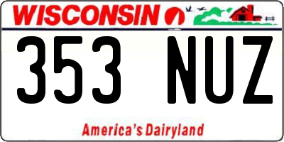WI license plate 353NUZ
