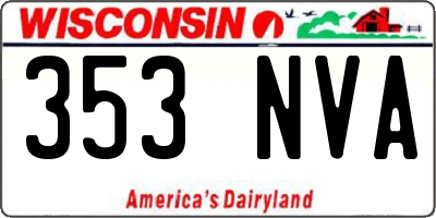 WI license plate 353NVA