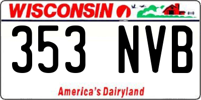 WI license plate 353NVB