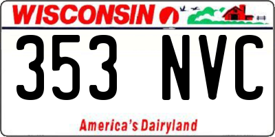 WI license plate 353NVC