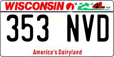 WI license plate 353NVD