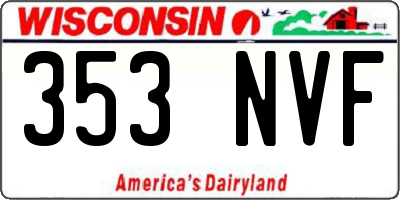 WI license plate 353NVF