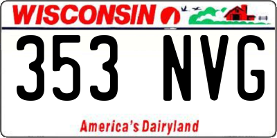 WI license plate 353NVG