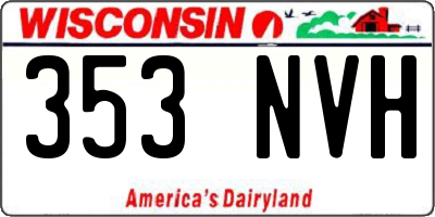 WI license plate 353NVH