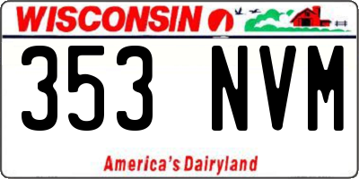 WI license plate 353NVM