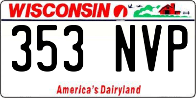 WI license plate 353NVP