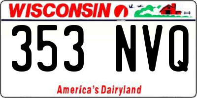WI license plate 353NVQ