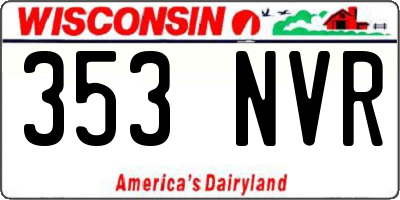 WI license plate 353NVR