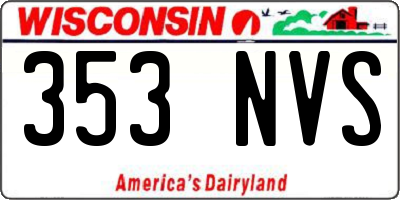 WI license plate 353NVS