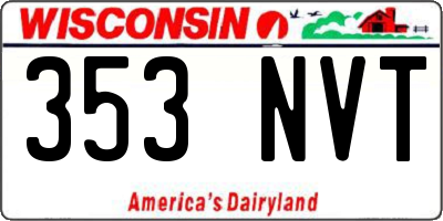 WI license plate 353NVT