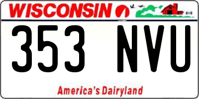 WI license plate 353NVU