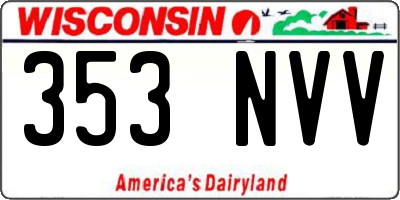 WI license plate 353NVV