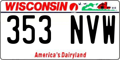 WI license plate 353NVW