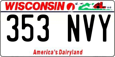 WI license plate 353NVY