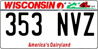 WI license plate 353NVZ