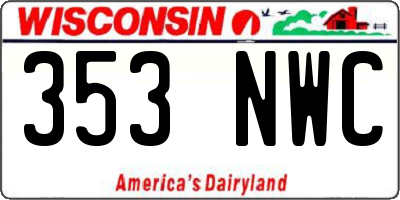 WI license plate 353NWC