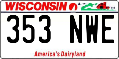 WI license plate 353NWE