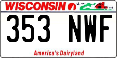WI license plate 353NWF