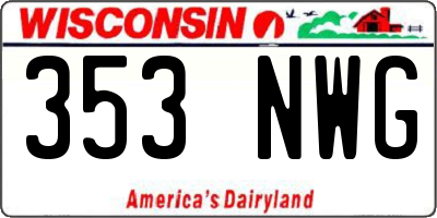 WI license plate 353NWG