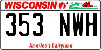 WI license plate 353NWH
