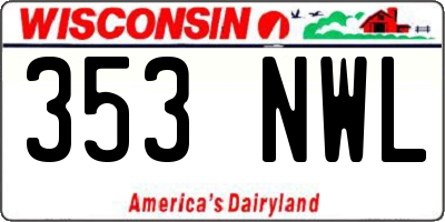 WI license plate 353NWL
