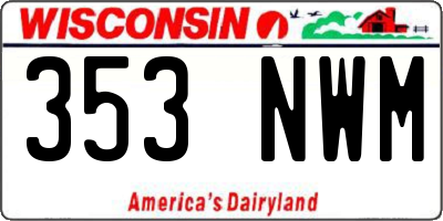 WI license plate 353NWM