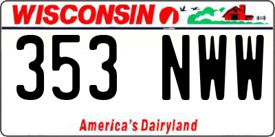 WI license plate 353NWW