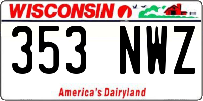 WI license plate 353NWZ