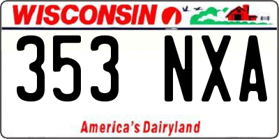 WI license plate 353NXA