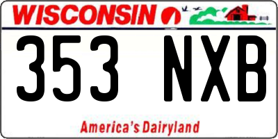 WI license plate 353NXB
