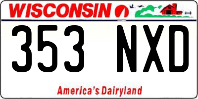 WI license plate 353NXD